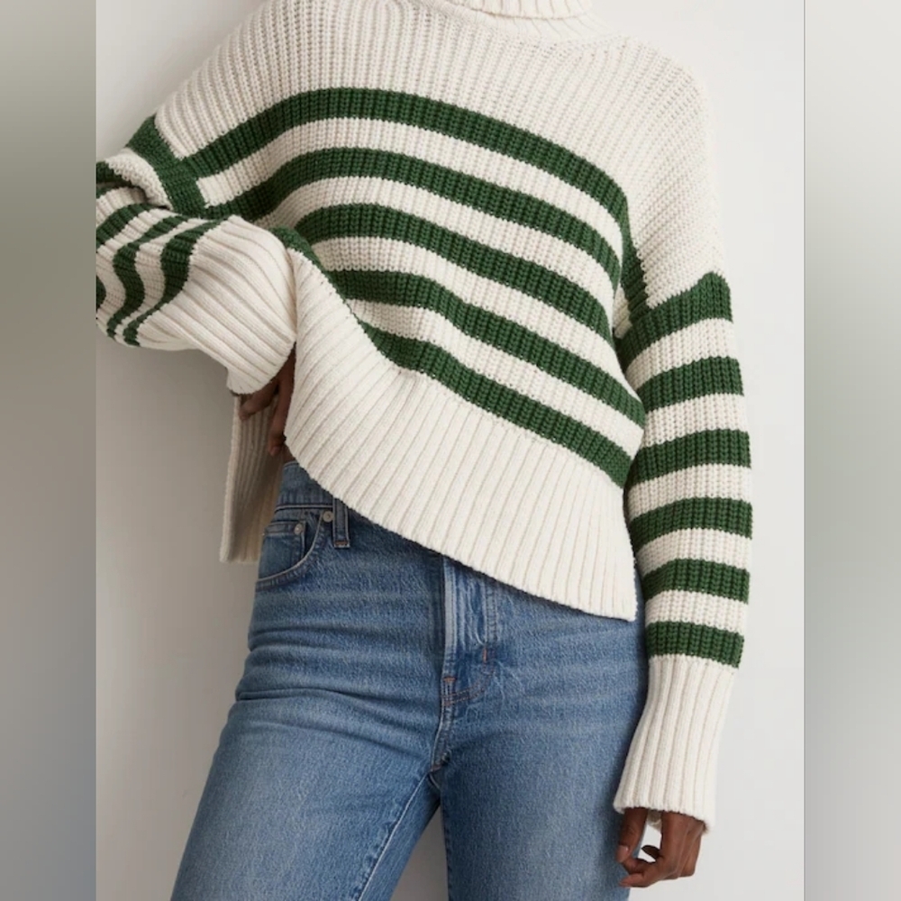 Madewell Varsity Stripe Sweater, Size Small, NWT - Picture 2 of 10
